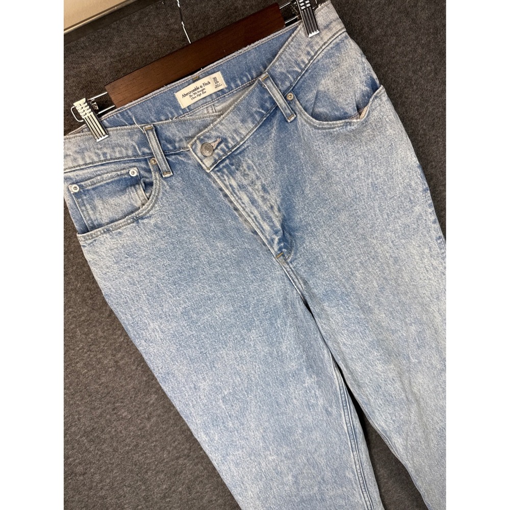 Abercrombie &‎ Fitch 90s Straight Ultra High Rise Criss Cross Jeans 30 10R Light